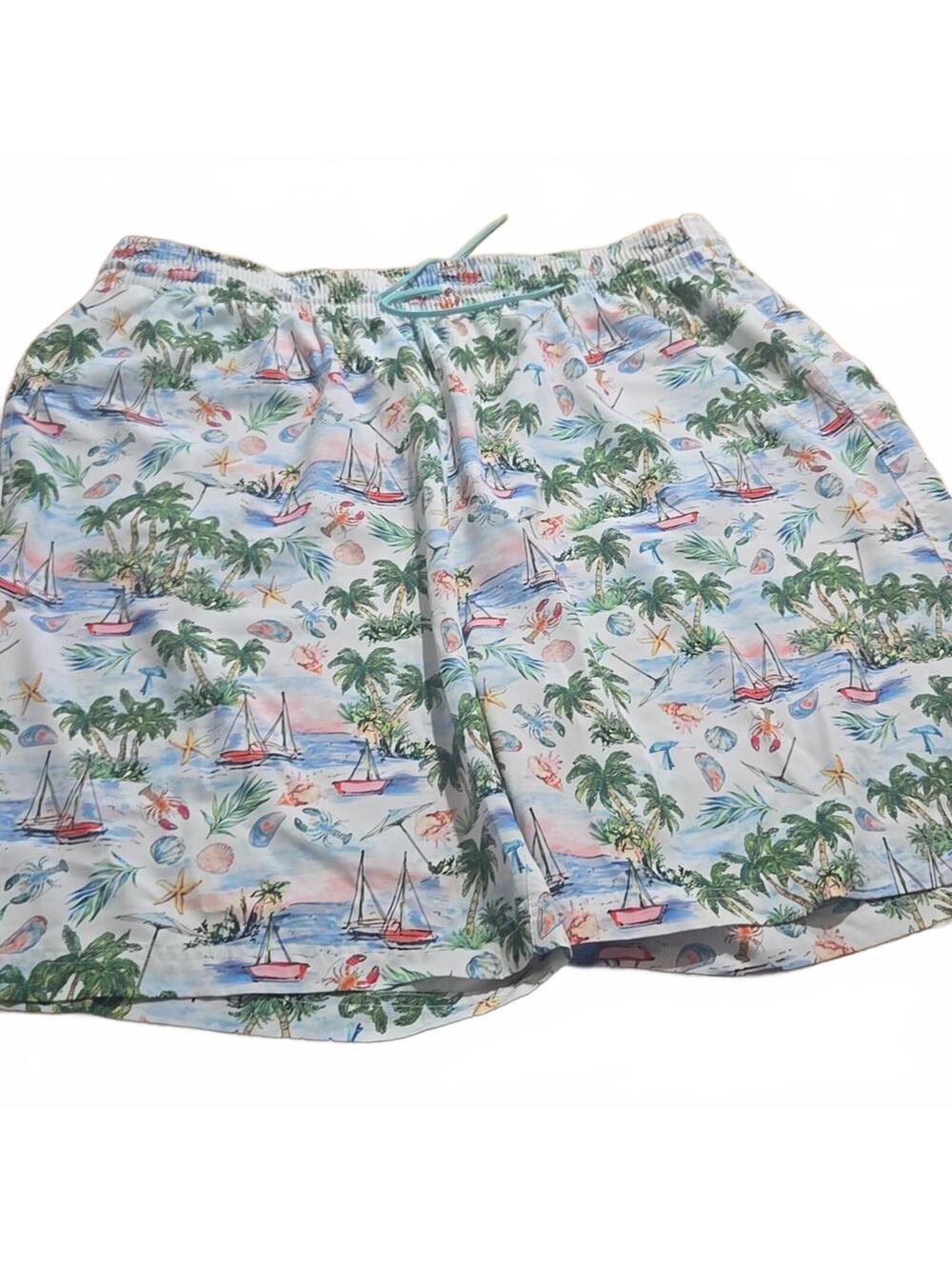 Men's 2XT Tropical Print Swim Trunks with Elastic Waist